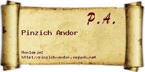 Pinzich Andor névjegykártya